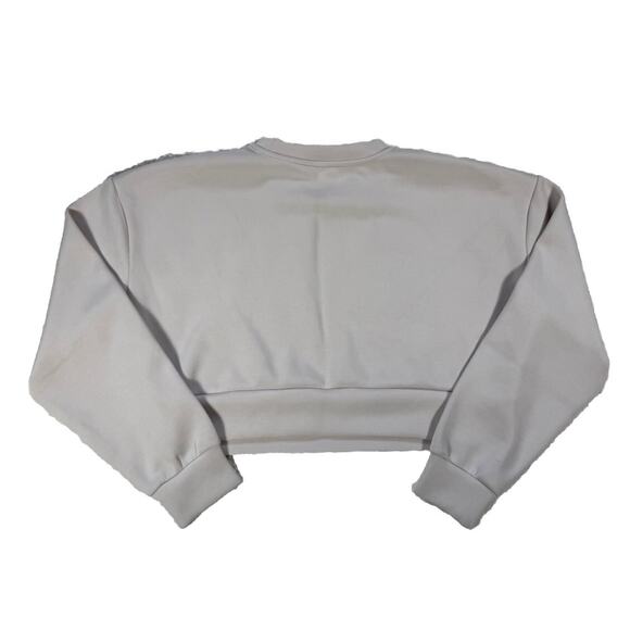 Buffbunny Recycled Crew Pullover Sweatshirt Size Large Cream Gym Pump Cover - Picture 2 of 6